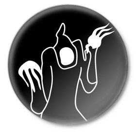 Значок с принтом Haunted Family в Тюмени,  металл | круглая форма, металлическая застежка в виде булавки | Тематика изображения на принте: haunted family | kizaru | rap | кизару | рэп | хип хоп