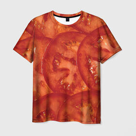 Мужская футболка 3D с принтом Помидорки в Тюмени, 100% полиэфир | прямой крой, круглый вырез горловины, длина до линии бедер | арт | еда | лето | овощ | овощи | помидор | помидорки | помидоры | рисунок | томат | томаты