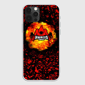 Чехол для iPhone 12 Pro Max с принтом Haunted Family в Тюмени, Силикон |  | blot | dark | explosion | haunted family | haunted family lettering | haunted family print | red | red blots | red spots | взрыв | клякса | красные кляксы | красные пятна | красный | надпись haunted family | принт haunted family