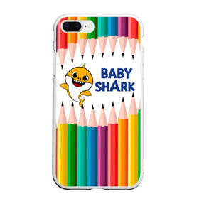 Чехол для iPhone 7Plus/8 Plus матовый с принтом Baby Shark в Тюмени, Силикон | Область печати: задняя сторона чехла, без боковых панелей | Тематика изображения на принте: baby | baby shark | shark | акула | анимация | бэби | бэби шарк | дети | мультфильм | песня | ребенок | шарк