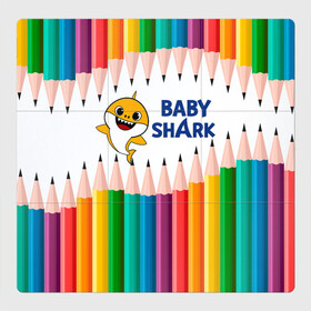 Магнитный плакат 3Х3 с принтом Baby Shark в Тюмени, Полимерный материал с магнитным слоем | 9 деталей размером 9*9 см | baby | baby shark | shark | акула | анимация | бэби | бэби шарк | дети | мультфильм | песня | ребенок | шарк