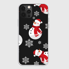 Чехол для iPhone 12 Pro Max с принтом новогодний снеговик в Тюмени, Силикон |  | новый год | рождество | снеговик | снежинки