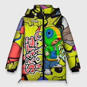 Женская зимняя куртка 3D с принтом Brawl Stars (skateboard) в Тюмени, верх — 100% полиэстер; подкладка — 100% полиэстер; утеплитель — 100% полиэстер | длина ниже бедра, силуэт Оверсайз. Есть воротник-стойка, отстегивающийся капюшон и ветрозащитная планка. 

Боковые карманы с листочкой на кнопках и внутренний карман на молнии | brawl | break dance | leon | moba | skateboard | stars | supercell | surfing | игра | коллаборация | коллаж | паттерн