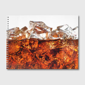 Альбом для рисования с принтом Кола со льдом в Тюмени, 100% бумага
 | матовая бумага, плотность 200 мг. | Тематика изображения на принте: cola | colla | кола | колла | напитки | пузыри