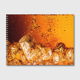 Альбом для рисования с принтом КОЛА В СТАКАНЕ в Тюмени, 100% бумага
 | матовая бумага, плотность 200 мг. | Тематика изображения на принте: cola | colla | кола | колла | напитки | пузыри