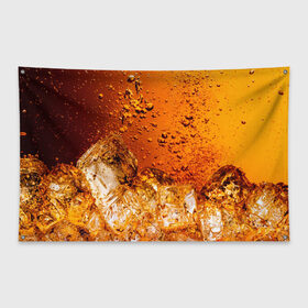 Флаг-баннер с принтом КОЛА В СТАКАНЕ в Тюмени, 100% полиэстер | размер 67 х 109 см, плотность ткани — 95 г/м2; по краям флага есть четыре люверса для крепления | cola | colla | кола | колла | напитки | пузыри