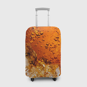 Чехол для чемодана 3D с принтом КОЛА В СТАКАНЕ в Тюмени, 86% полиэфир, 14% спандекс | двустороннее нанесение принта, прорези для ручек и колес | cola | colla | кола | колла | напитки | пузыри