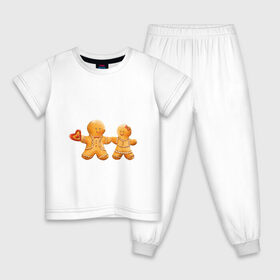 Детская пижама хлопок с принтом Пряничные человечки в Тюмени, 100% хлопок |  брюки и футболка прямого кроя, без карманов, на брюках мягкая резинка на поясе и по низу штанин
 | Тематика изображения на принте: 