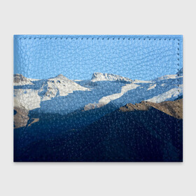 Обложка для студенческого билета с принтом Снежные горы в Тюмени, натуральная кожа | Размер: 11*8 см; Печать на всей внешней стороне | mountain | гора | горный массив | горы | снег | снежный склон | эверест