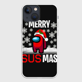 Чехол для iPhone 13 mini с принтом Merry Sus Mas в Тюмени,  |  | 2021 | among us | impostor | space mafia | sus.puffballs united | амонг ас | глитч | е | игра | импостор | инопланетянunicorn | инопланетяне | инопланетянин | маска | надпись | новогодний амонг ас | с новым годом | самозванец