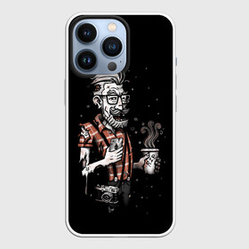 Чехол для iPhone 13 Pro с принтом Зомби Хипстер в Тюмени,  |  | 100 | alter | bad | beard | boy | dead | death | ego | head | hipster | life | old | omg | real | retro | skull | zombie | борода | бородач | бро | зомби | на | ретро | стиле | хипстер | череп | эко