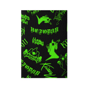 Обложка для паспорта матовая кожа с принтом KIZARU / HAUNTED FAMILY в Тюмени, натуральная матовая кожа | размер 19,3 х 13,7 см; прозрачные пластиковые крепления | haunted family | kizaru | kizaru   haunted family | rap | кизару | негодяй | рэп | хип хоп