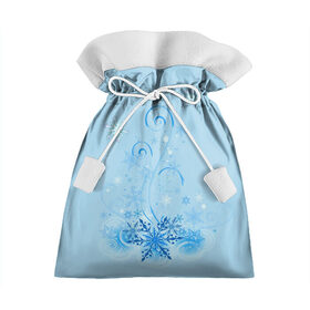 Подарочный 3D мешок с принтом Зимние узоры в Тюмени, 100% полиэстер | Размер: 29*39 см | Тематика изображения на принте: зима | зимний узор | снег. | снежинки | узоры