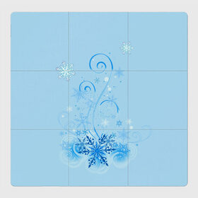 Магнитный плакат 3Х3 с принтом Зимние узоры в Тюмени, Полимерный материал с магнитным слоем | 9 деталей размером 9*9 см | Тематика изображения на принте: зима | зимний узор | снег. | снежинки | узоры