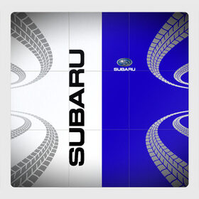 Магнитный плакат 3Х3 с принтом SUBARU/Субару в Тюмени, Полимерный материал с магнитным слоем | 9 деталей размером 9*9 см | subarist | subaru | след шин | субарист | субару | шины