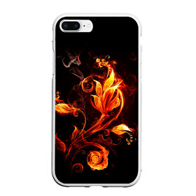 Чехол для iPhone 7Plus/8 Plus матовый с принтом Огненный цветок в Тюмени, Силикон | Область печати: задняя сторона чехла, без боковых панелей | Тематика изображения на принте: огненный цветок | огонь | узор | узор в огне | цветок | цветок в огне.