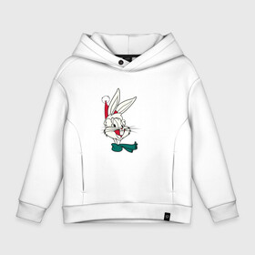 Детское худи Oversize хлопок с принтом Bugs Bunny в Тюмени, френч-терри — 70% хлопок, 30% полиэстер. Мягкий теплый начес внутри —100% хлопок | боковые карманы, эластичные манжеты и нижняя кромка, капюшон на магнитной кнопке | Тематика изображения на принте: looney tunes | warner bros | багз банни | безумные мелодии | веселые мелодии | ворнер | луни тюнз | луни тюнс | мультяшки | новый год