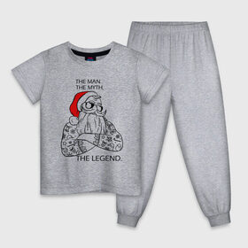Детская пижама хлопок с принтом Hipsters Santa в Тюмени, 100% хлопок |  брюки и футболка прямого кроя, без карманов, на брюках мягкая резинка на поясе и по низу штанин
 | 
