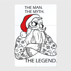 Магнитный плакат 2Х3 с принтом Hipsters Santa в Тюмени, Полимерный материал с магнитным слоем | 6 деталей размером 9*9 см | Тематика изображения на принте: 
