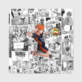 Магнит виниловый Квадрат с принтом Хината Се Haikyu! в Тюмени, полимерный материал с магнитным слоем | размер 9*9 см, закругленные углы | волейбол | карасуно | манга | мяч | хината се