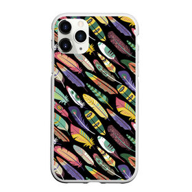 Чехол для iPhone 11 Pro Max матовый с принтом Feathers в Тюмени, Силикон |  | color | cool | fashion | feather | hipster | круто | мода | перо | хипстер | цвет