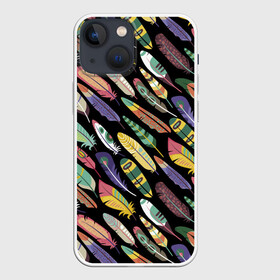 Чехол для iPhone 13 mini с принтом Feathers 2022 в Тюмени,  |  | color | cool | fashion | feather | hipster | круто | мода | перо | хипстер | цвет