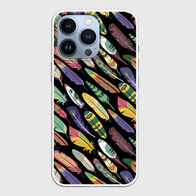 Чехол для iPhone 13 Pro с принтом Feathers 2022 в Тюмени,  |  | color | cool | fashion | feather | hipster | круто | мода | перо | хипстер | цвет