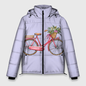 Мужская зимняя куртка 3D с принтом Bicycle в Тюмени, верх — 100% полиэстер; подкладка — 100% полиэстер; утеплитель — 100% полиэстер | длина ниже бедра, свободный силуэт Оверсайз. Есть воротник-стойка, отстегивающийся капюшон и ветрозащитная планка. 

Боковые карманы с листочкой на кнопках и внутренний карман на молнии. | букет | велосипед | лето | цветы