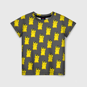 Детская футболка 3D с принтом Пикачу эмодзи в Тюмени, 100% гипоаллергенный полиэфир | прямой крой, круглый вырез горловины, длина до линии бедер, чуть спущенное плечо, ткань немного тянется | baby | cartoon | emoji | happy | kawaii | pika pika | pikachu | pokemon go | team | детям | зайчик | иви | кавайный | кролик | малыш | мордочка | мультяшный | персонажи аниме | пика пика | пикачу | покемоны | улыбка | ушки | щеки | эмоции | 