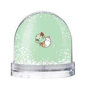 Снежный шар с принтом моланг с мороженкой в Тюмени, Пластик | Изображение внутри шара печатается на глянцевой фотобумаге с двух сторон | еда | моланг | мороженое | сладости