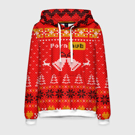 Мужская толстовка 3D с принтом Pornhub рождественский свитер в Тюмени, 100% полиэстер | двухслойный капюшон со шнурком для регулировки, мягкие манжеты на рукавах и по низу толстовки, спереди карман-кенгуру с мягким внутренним слоем. | 2021 | christmas | knit | knitted | merch | new year | sweater | ugly sweater | вязанный | вязяный | зимний | лого | логотип | мерч | новый год | олени | рождественский | рождество