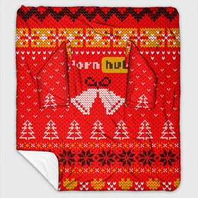 Плед с рукавами с принтом Pornhub рождественский свитер в Тюмени, 100% полиэстер | Закругленные углы, все края обработаны. Ткань не мнется и не растягивается. Размер 170*145 | 2021 | christmas | knit | knitted | merch | new year | sweater | ugly sweater | вязанный | вязяный | зимний | лого | логотип | мерч | новый год | олени | рождественский | рождество