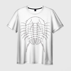 Мужская футболка 3D с принтом трилобит агрессивный в Тюмени, 100% полиэфир | прямой крой, круглый вырез горловины, длина до линии бедер | агрессия | доисторические животные | жуткие животные | насекомые | палеонтология | трилобиты