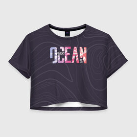 Женская футболка Crop-top 3D с принтом Сёрфинг в Тюмени, 100% полиэстер | круглая горловина, длина футболки до линии талии, рукава с отворотами | ocean | riders | surf | океан | океаническое | сёрф | сёрфинг