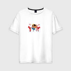Женская футболка хлопок Oversize с принтом 2021 Год Быка в Тюмени, 100% хлопок | свободный крой, круглый ворот, спущенный рукав, длина до линии бедер
 | 