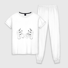 Женская пижама хлопок с принтом Jujutsu Kaisen Itadori в Тюмени, 100% хлопок | брюки и футболка прямого кроя, без карманов, на брюках мягкая резинка на поясе и по низу штанин | hand | itadori | sukuna | итадори | магическая битва | руки | сукуна