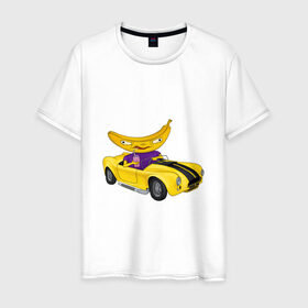 Мужская футболка хлопок с принтом Banana в Тюмени, 100% хлопок | прямой крой, круглый вырез горловины, длина до линии бедер, слегка спущенное плечо. | 