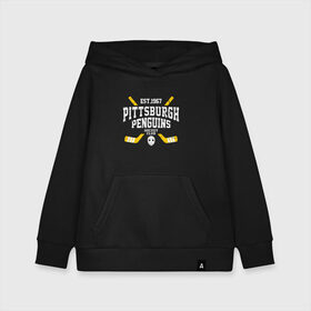 Детская толстовка хлопок с принтом Pittsburgh Penguins в Тюмени, 100% хлопок | Круглый горловой вырез, эластичные манжеты, пояс, капюшен | hockey | nhl | penguins | pittsburg | pittsburgh | pittsburgh penguins | usa | нхл | пингвинз | питтсбург | питтсбург пингвинз | спорт | сша | хоккей | шайба