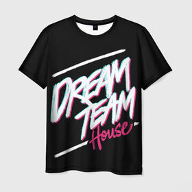 Мужская футболка 3D+ с принтом Dream Team House Brush в Тюмени, 100% микрофибра | круглый вырез горловины, длина до линии бедер | blogger | bloggers | dream team | dream team house | dreamteam | dth | tik tok | tik tok house | блогер | блогеры | тик ток | тиктокеры