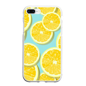 Чехол для iPhone 7Plus/8 Plus матовый с принтом лимончики в Тюмени, Силикон | Область печати: задняя сторона чехла, без боковых панелей | Тематика изображения на принте: еда | лимон | фрукты | цитрусы