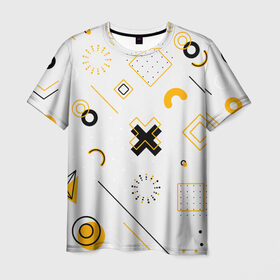 Мужская футболка 3D с принтом узоры в Тюмени, 100% полиэфир | прямой крой, круглый вырез горловины, длина до линии бедер | крестик | круг | полоски | разноцветные | стрелки | точка | узоры