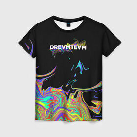 Женская футболка 3D с принтом Rainbow Dream Team в Тюмени, 100% полиэфир ( синтетическое хлопкоподобное полотно) | прямой крой, круглый вырез горловины, длина до линии бедер | blogger | bloggers | dream team | dream team house | dreamteam | dth | tik tok | tik tok house | блогер | блогеры | тик ток | тиктокеры