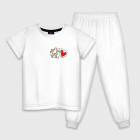 Детская пижама хлопок с принтом Heart в Тюмени, 100% хлопок |  брюки и футболка прямого кроя, без карманов, на брюках мягкая резинка на поясе и по низу штанин
 | влюбленные | красный | люди | минимализм | отношения | рисунок | сердечко | страсть | человечки