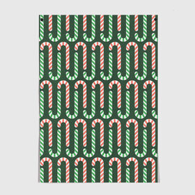 Постер с принтом Christmas Candy в Тюмени, 100% бумага
 | бумага, плотность 150 мг. Матовая, но за счет высокого коэффициента гладкости имеет небольшой блеск и дает на свету блики, но в отличии от глянцевой бумаги не покрыта лаком | 
