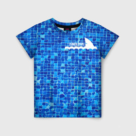 Детская футболка 3D с принтом Dance pool в Тюмени, 100% гипоаллергенный полиэфир | прямой крой, круглый вырез горловины, длина до линии бедер, чуть спущенное плечо, ткань немного тянется | dance | pool | pool squares | shark | water | бассейн | вода | танцы