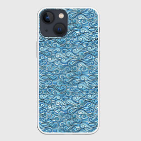 Чехол для iPhone 13 mini с принтом Море волнуется в Тюмени,  |  | foam | gradient | ocean | pattern | sea | water | waves | вода | волны | градиент | море | океан | пена | узор