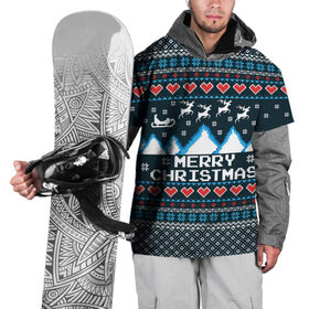 Накидка на куртку 3D с принтом Свитер Merry Christmas в Тюмени, 100% полиэстер |  | Тематика изображения на принте: 8бит | merry christmas | вязаный | горы | новый год | олени | пиксельный | ретро | рождество | свитер | узор