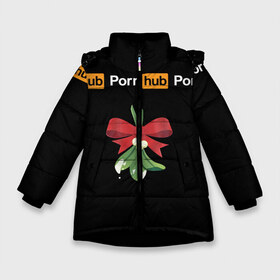 Зимняя куртка для девочек 3D с принтом XXXMAS (PornHub) в Тюмени, ткань верха — 100% полиэстер; подклад — 100% полиэстер, утеплитель — 100% полиэстер. | длина ниже бедра, удлиненная спинка, воротник стойка и отстегивающийся капюшон. Есть боковые карманы с листочкой на кнопках, утяжки по низу изделия и внутренний карман на молнии. 

Предусмотрены светоотражающий принт на спинке, радужный светоотражающий элемент на пуллере молнии и на резинке для утяжки. | brazzers | christmas | marry | new | santa | snow | winter | xmas | xxxmas | year | год | дед | мороз | новый | пронохаб | снег