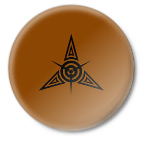 Значок с принтом Авиатор тату в Тюмени,  металл | круглая форма, металлическая застежка в виде булавки | авиация | винт самолёта. | знаки | самолёты | симметрия | татуировка | узоры