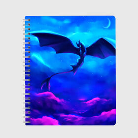 Тетрадь с принтом Беззубик в Тюмени, 100% бумага | 48 листов, плотность листов — 60 г/м2, плотность картонной обложки — 250 г/м2. Листы скреплены сбоку удобной пружинной спиралью. Уголки страниц и обложки скругленные. Цвет линий — светло-серый
 | dragon | how to train your dragon the hidden world | драконы | икинг | как приручить дракона 3 | персонажи